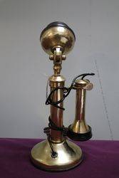 Genuine Antique Brass Stick Phone 