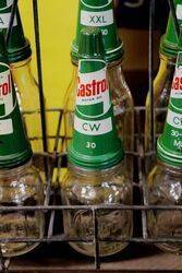 Genuine Castrol 12 Embossed Bottle Oil Rack with all Tin Tops