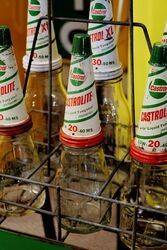 Genuine Castrol 12 Embossed Bottle Oil Rack with all Tin Tops