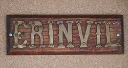 Genuine House Name Plate andquotERINVILandquot 