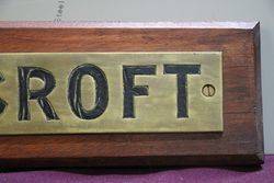 Genuine House Name Plate andquotROYCROFTandquot 