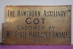 Genuine House Name Plate andquotTHE HAWTHORN AUXILIARY COTandquot 