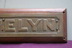 Genuine House Name Plate andquotTREVELYNandquot 