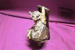 Genuine Juan Clara Bronze Figure Little Girl Climbing Chair Signed And Foundry Marked