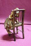 Genuine Juan Clara Bronze Figure Little Girl Climbing Chair Signed And Foundry Marked