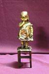 Genuine Juan Clara Bronze Figure Little Girl Missing Shoe Signed And Foundry Marked