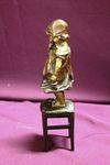 Genuine Juan Clara Bronze Figure Little Girl Missing Shoe Signed And Foundry Marked