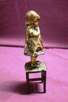 Genuine Juan Clara Bronze Figure Little Girl Missing Shoe Signed And Foundry Marked