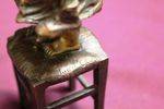 Genuine Juan Clara Bronze Figure Little Girl Missing Shoe Signed And Foundry Marked