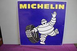 Genuine Michelin Bibendum Figure Tin Sign 
