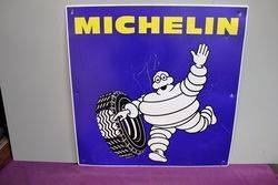 Genuine Michelin Bibendum Figure Tin Sign 