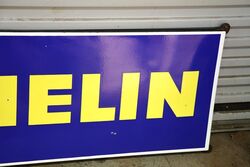 Genuine Vintage Michelin Bibendum Strip Enamel Sign 