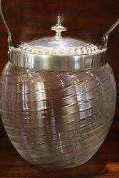 Glass + Plated Biscuit Barrel C1920 