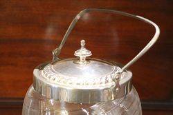 Glass + Plated Biscuit Barrel C1920 