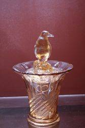 Glass Art Deco Penguin Vase C1930 