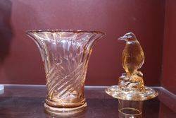 Glass Art Deco Penguin Vase C1930 