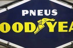 Goodyear Double Sided Enamel Advertising Sign With Metal Mount 