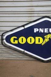 Goodyear Double Sided Enamel Advertising Sign With Metal Mount 