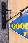 Goodyear Double Sided Enamel Sign With Wrought Iron Bracket