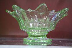 Green Glass Art Deco Bowl C1930  