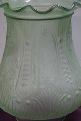 Green Glass Oil Lamp Shade  