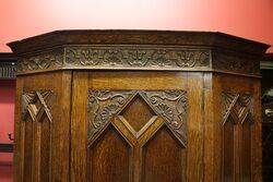 Hall Cabinet Oak Early 20th Century 