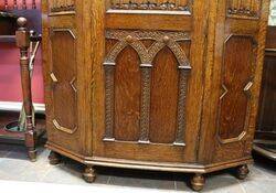 Hall Cabinet Oak Early 20th Century 