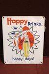 Happy Drinks Tin Advertising Sign 