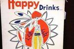 Happy Drinks Tin Advertising Sign 