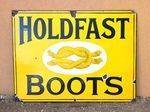 Hold Fast Boots Enamel Advertising Sign