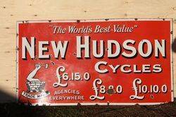 Hudson Cycles Enamel Advertising Sign 