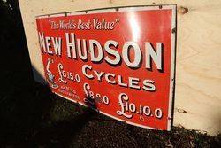 Hudson Cycles Enamel Advertising Sign 