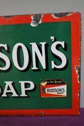 Hudsonand39s Soap Enamel Advertising Sign 