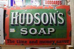 Hudsonand39s Soap Enamel Advertising Sign  