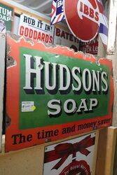 Hudsonand39s Soap Enamel Advertising Sign  