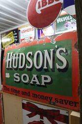 Hudsonand39s Soap Enamel Advertising Sign  