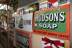 Hudsonand39s Soap Enamel Advertising Sign  