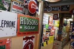 Hudsonand39s Soap Enamel Advertising Sign  