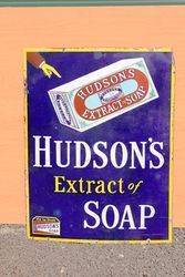 Hudsons Extract Of Soap Enamel Advertising Sign