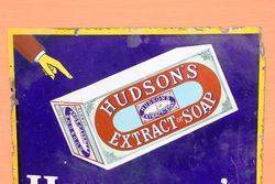 Hudsons Extract Of Soap Enamel Advertising Sign