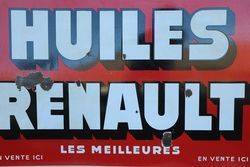 Huiles Renault Enamel Advertising Sign 