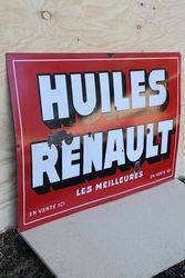 Huiles Renault Enamel Advertising Sign 