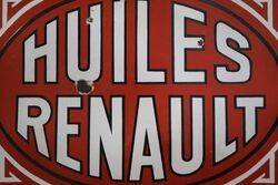 Huiles Renault Enamel Advertising Sign 