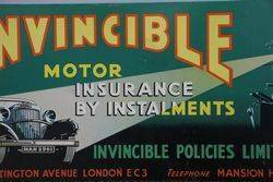 Invincible Motor insurance Pictorial Tin Sign 