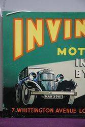 Invincible Motor insurance Pictorial Tin Sign 