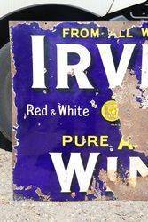 Irvines Australian Wines Enamel Advertising Sign