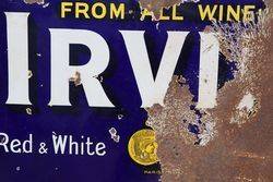 Irvines Australian Wines Enamel Advertising Sign