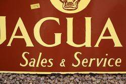 Jaguar Sales and Service Enamel Advertising Sign 