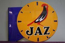Jaz Clock Double Sided Enamel Advertising Sign 