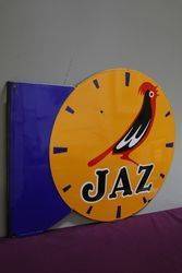 Jaz Clock Double Sided Enamel Advertising Sign 